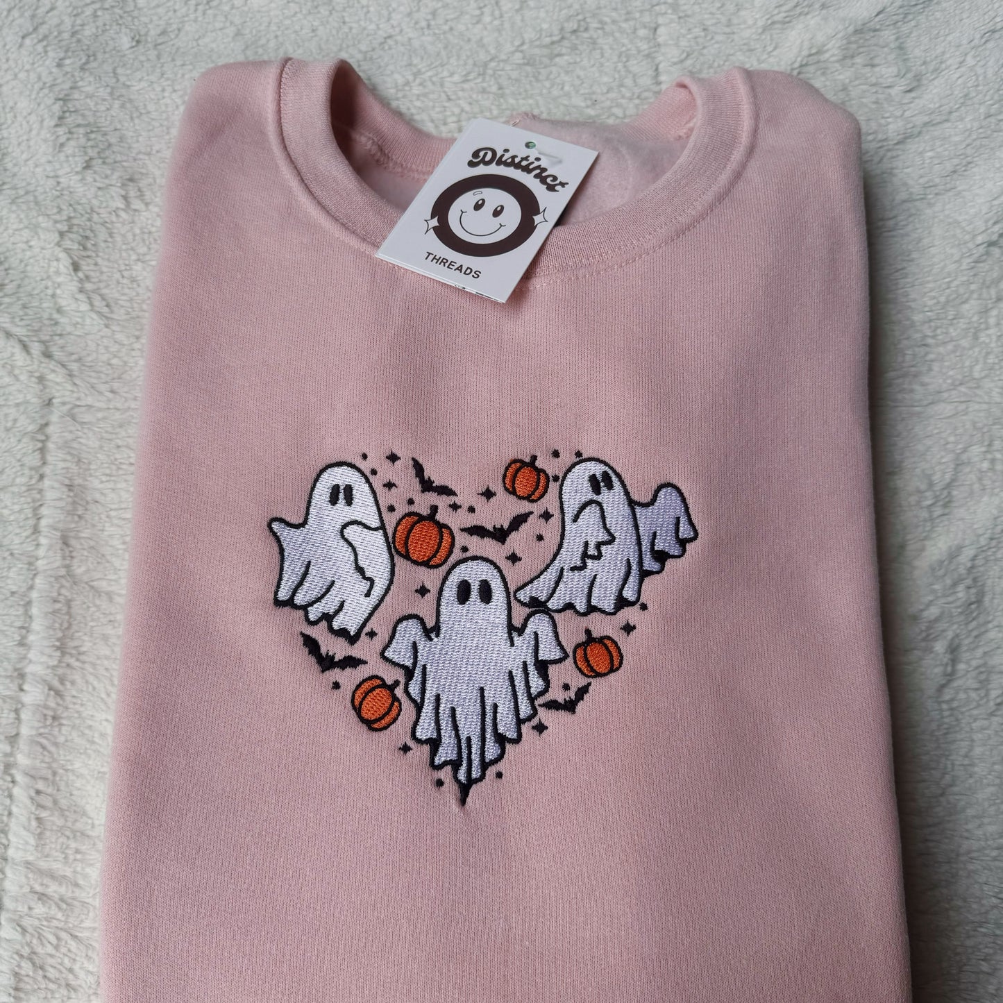 Ghosts Heart Embroidered Crewneck Sweatshirt