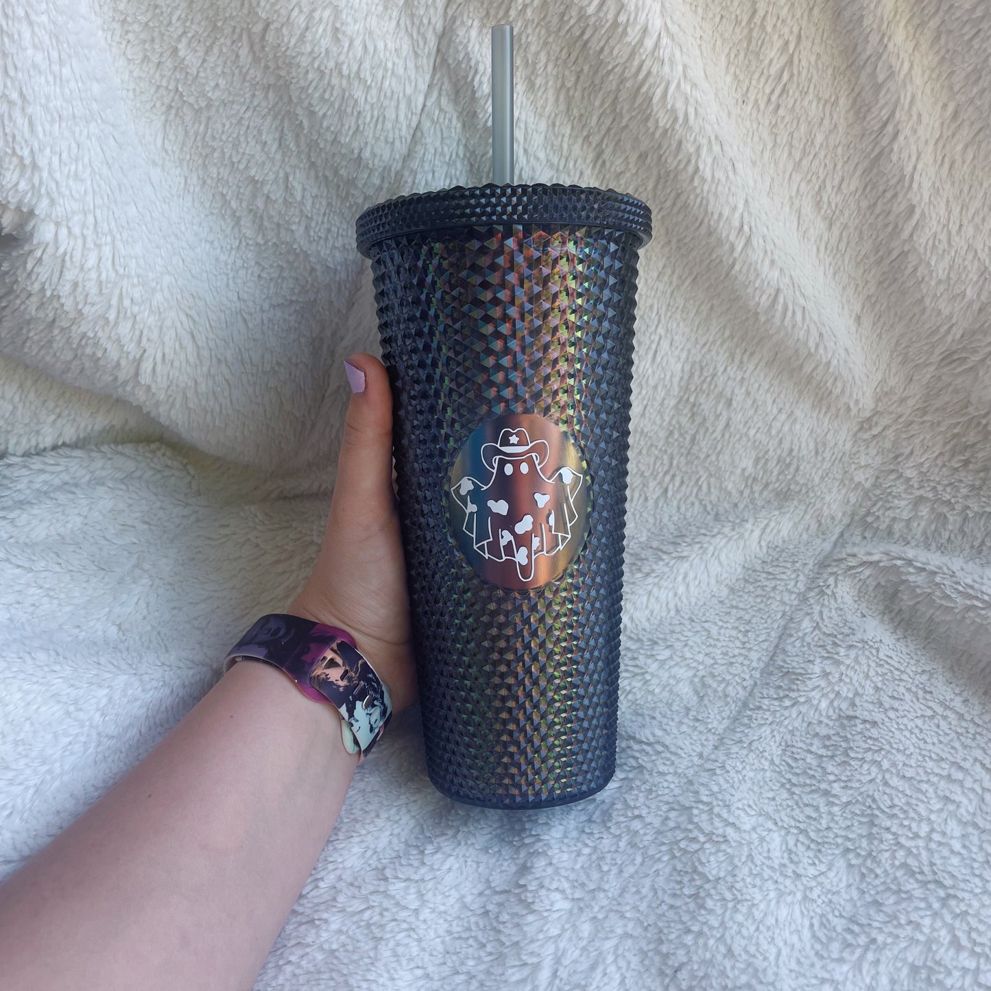 24 oz Cowboy Ghost Studded Tumbler