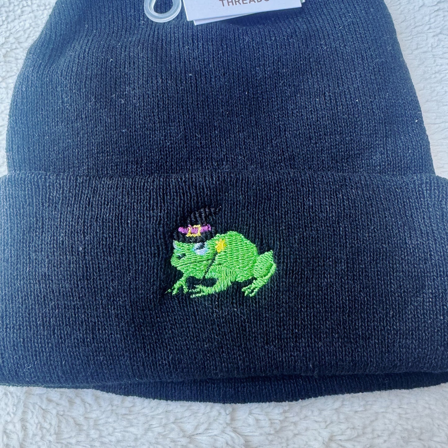 Witch Frog Embroidered Beanie