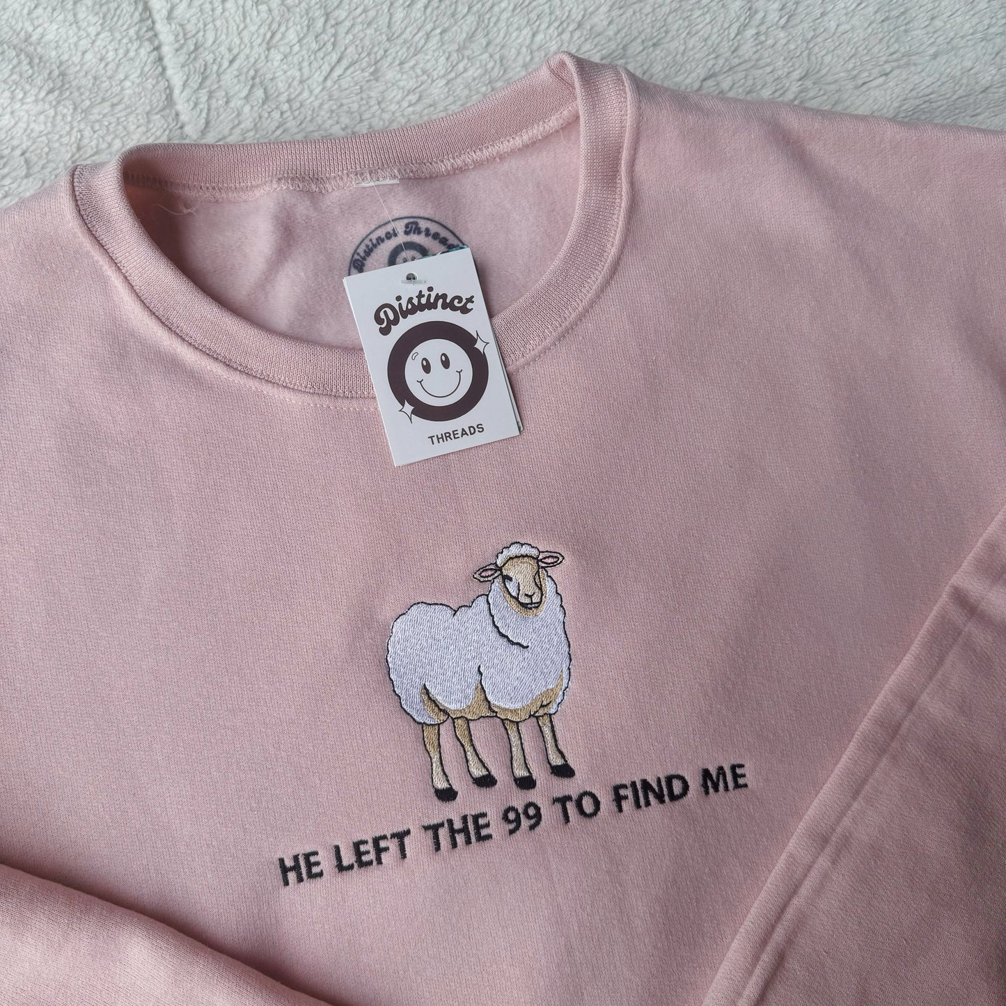 He Left The 99 To Find Me Embroidered Crewneck Sweatshirt