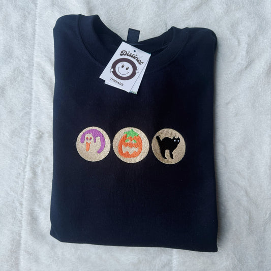 Halloween Cookies Embroidered Crewneck Sweatshirt