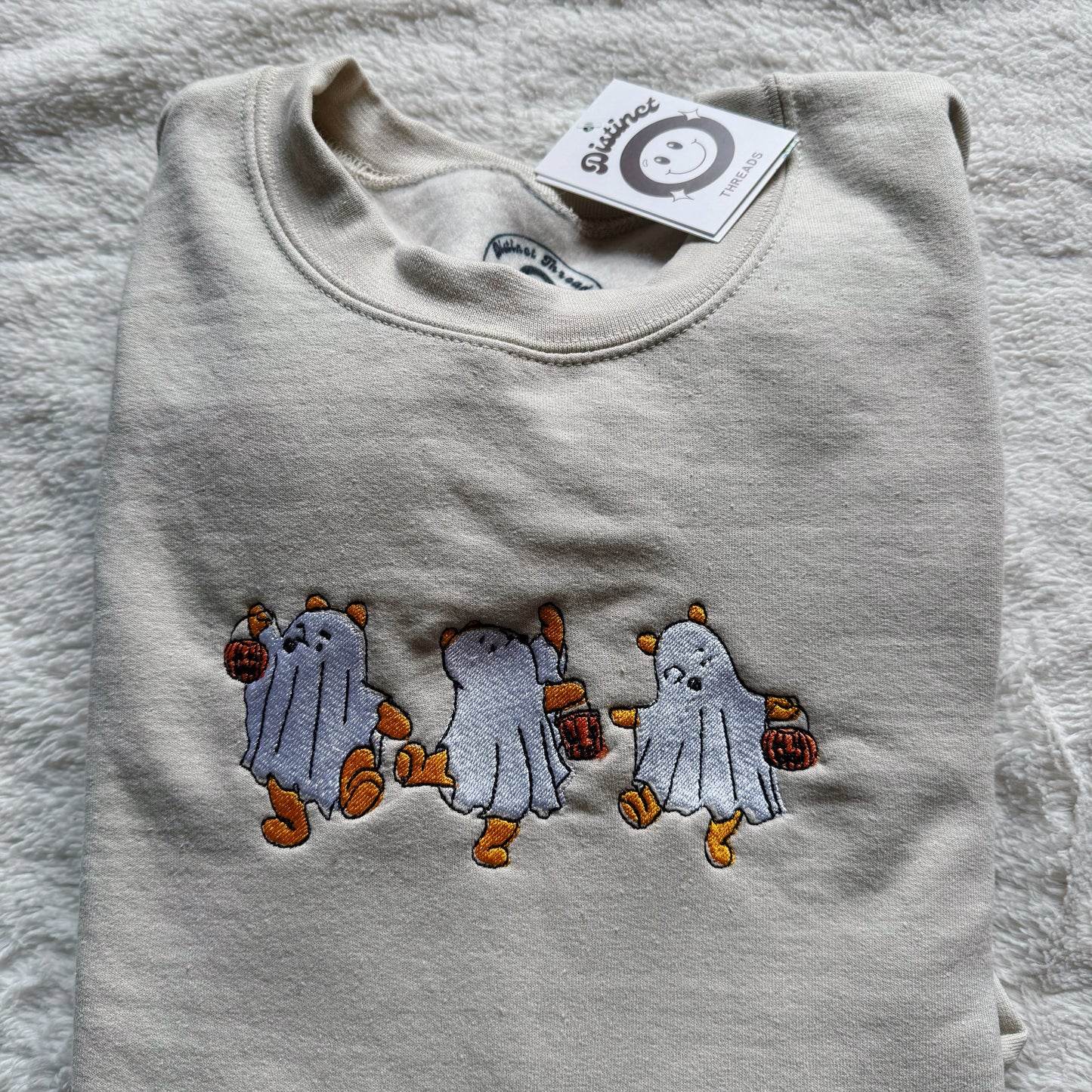 Silly Old Bear Halloween Embroidered Crewneck Sweatshirt