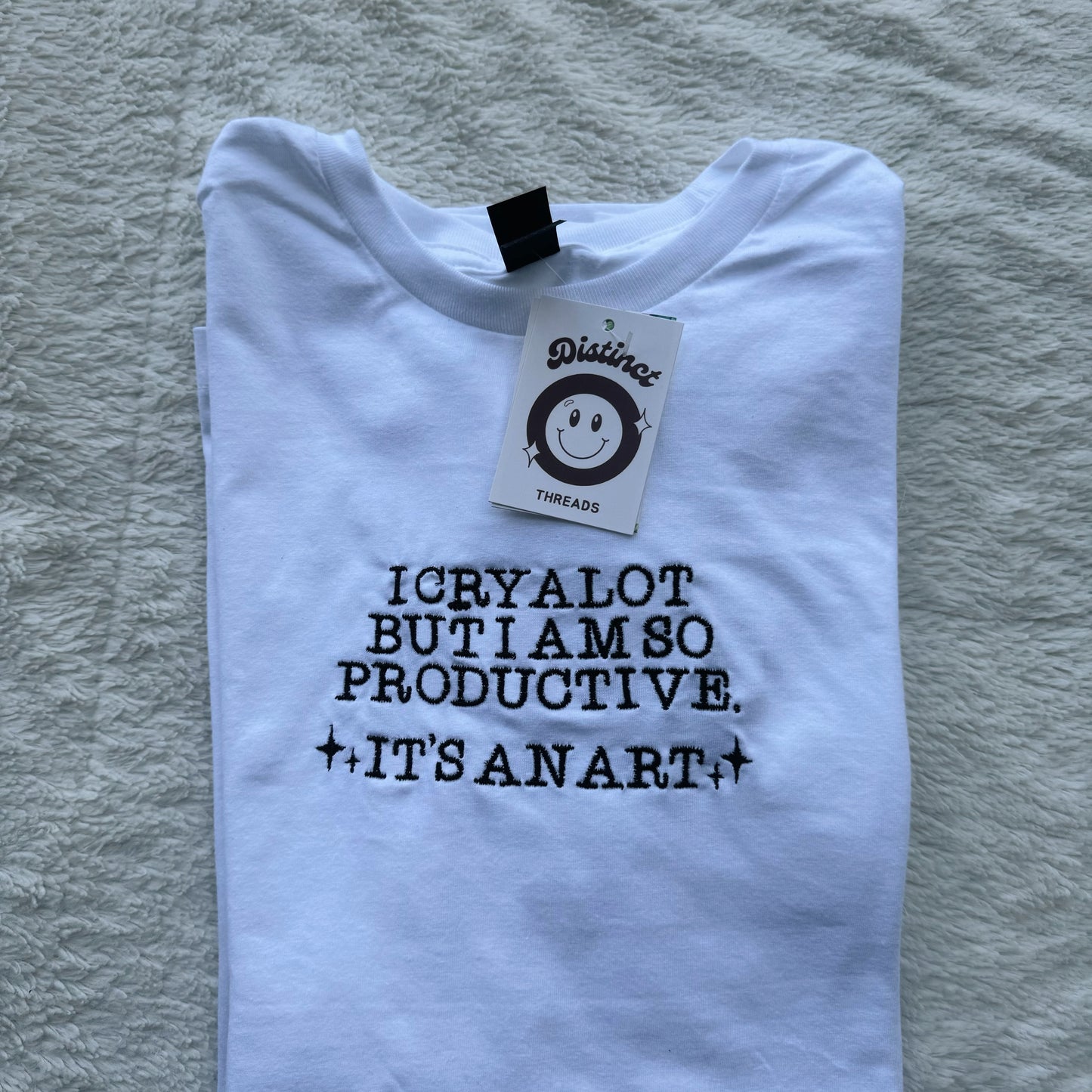 I Cry Alot But I Am So Productive Taylor Inspired Embroidered T-Shirt