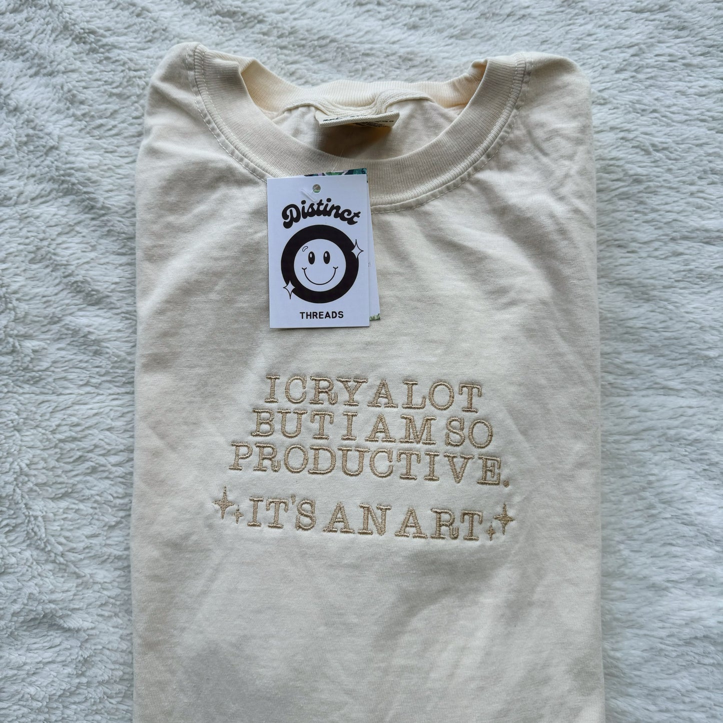 I Cry Alot But I Am So Productive Taylor Inspired Embroidered T-Shirt