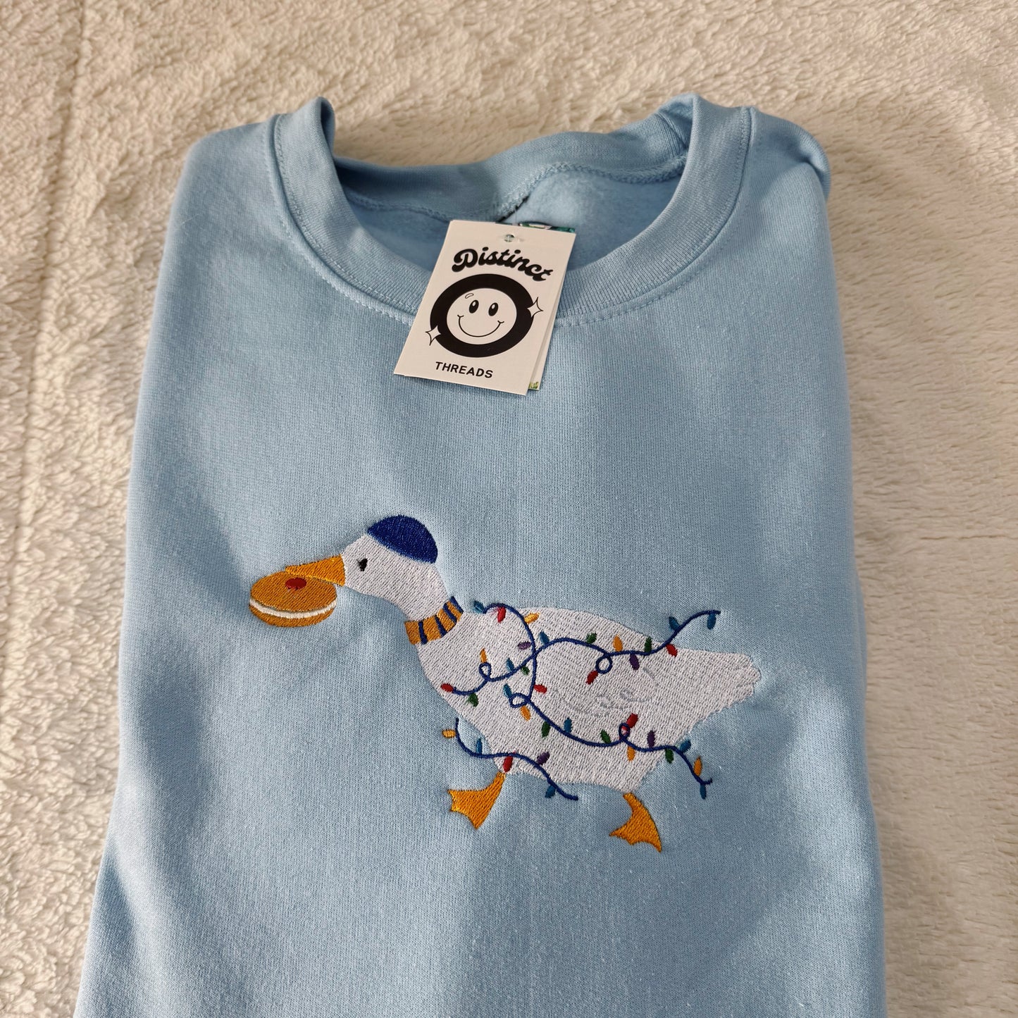 Hanukkah Duck Embroidered Crewneck Sweatshirt