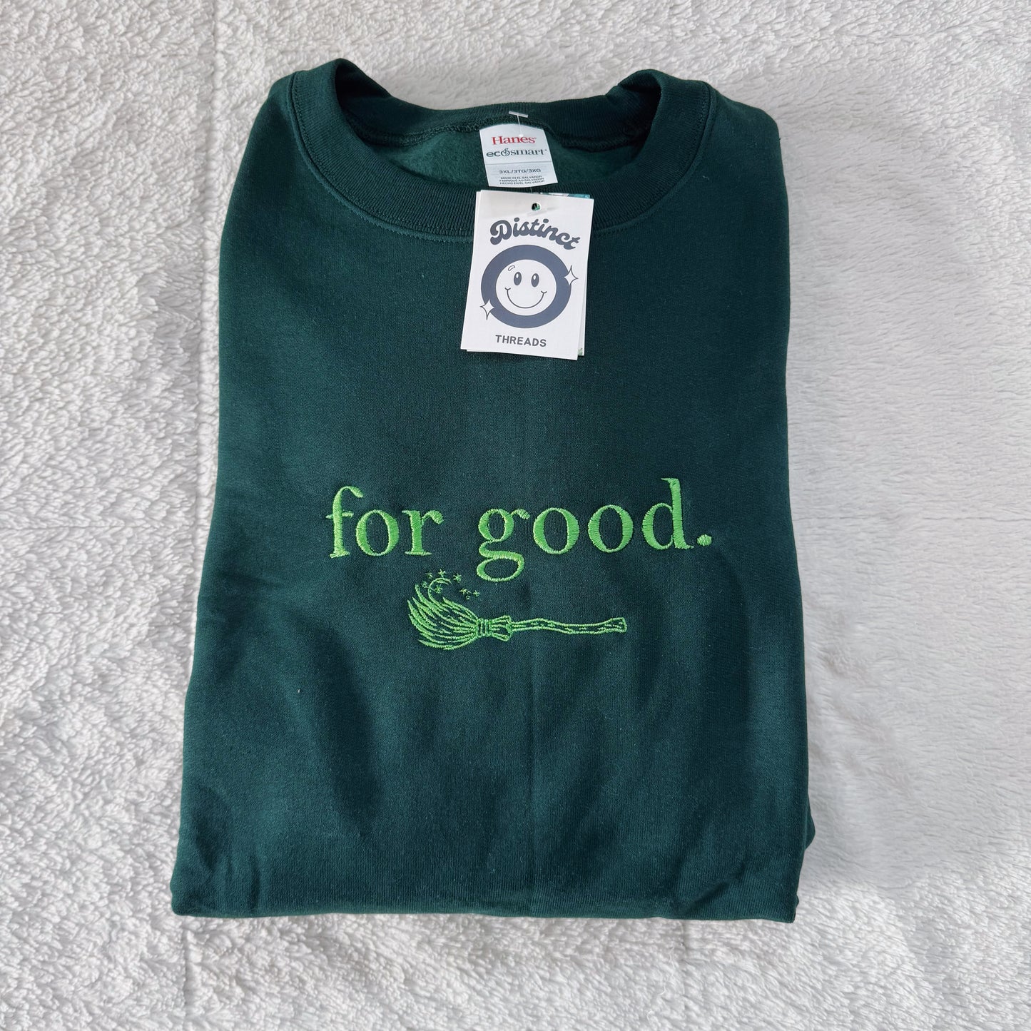 For Good Embroidered Crewneck Sweatshirt