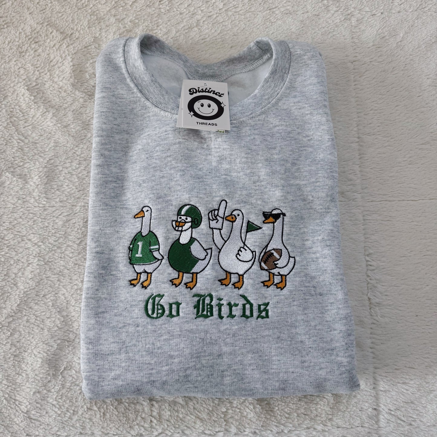 Ducks Football Team (Custom Text Option Available) Embroidered Crewneck Sweatshirt