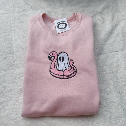 Ghost on Vacation Embroidered Crewneck Sweatshirt