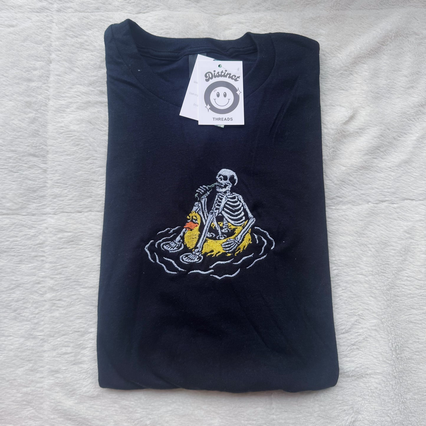 Skeleton on Vacation Embroidered T-Shirt