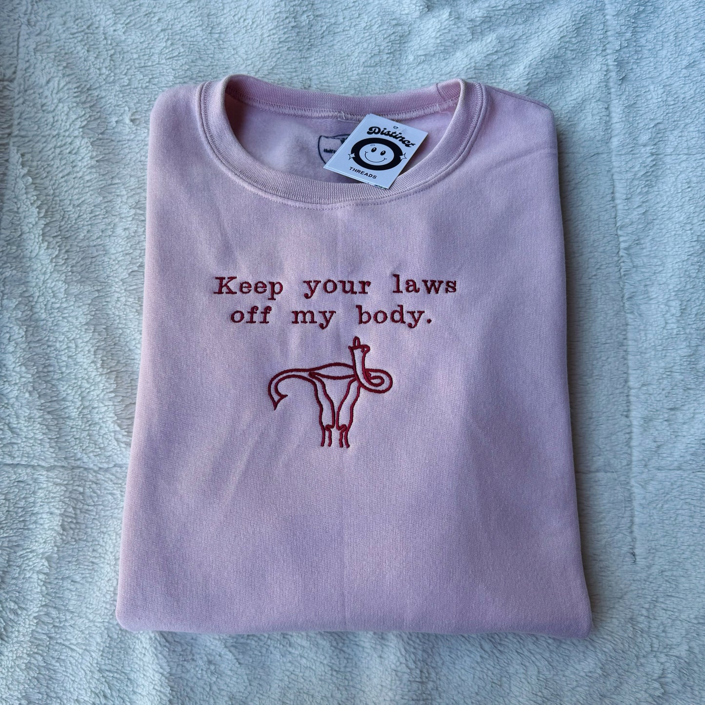 Keep Your Laws Off My Body Embroidered Crewneck Sweatshirt