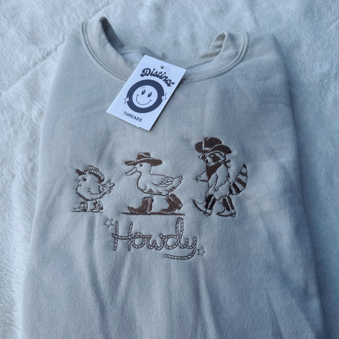 Howdy Animals Embroidered Crewneck Sweatshirt