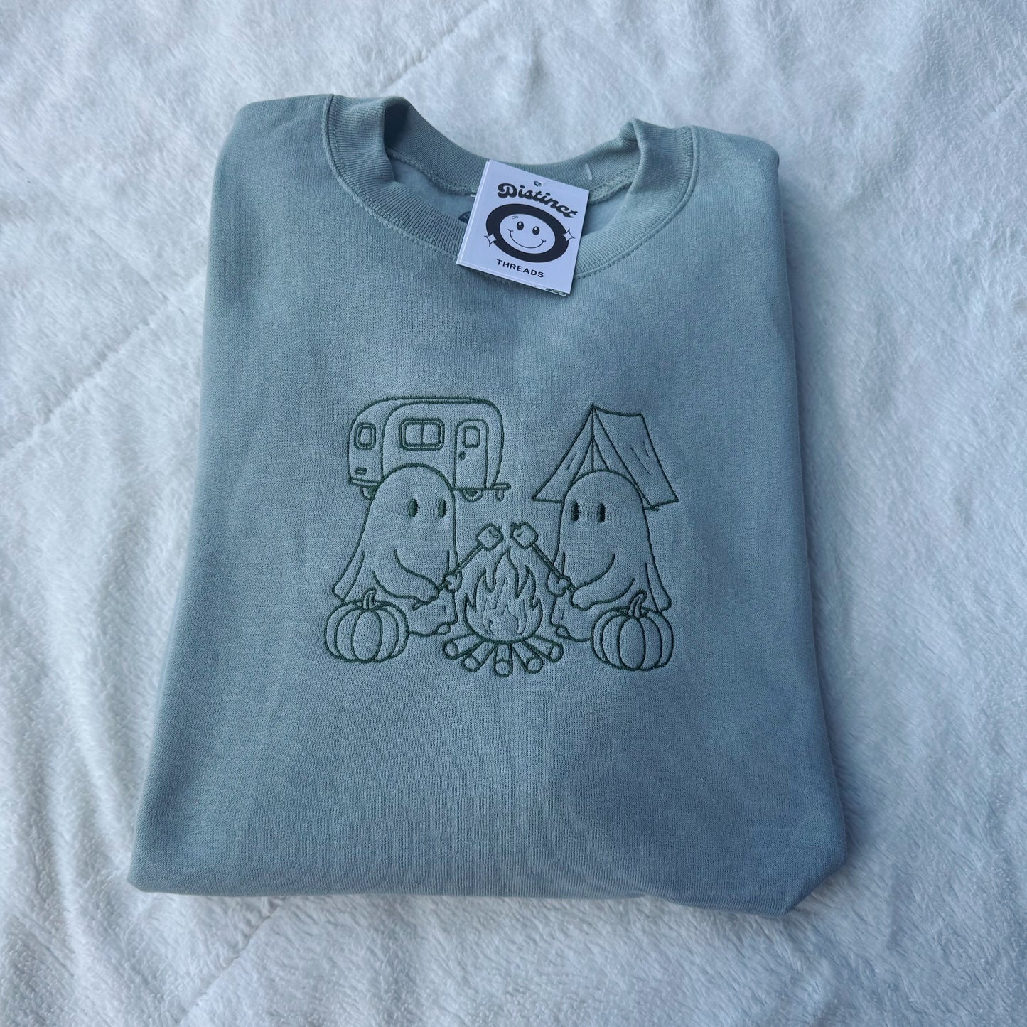 Ghosts Camping Embroidered Crewneck Sweatshirt