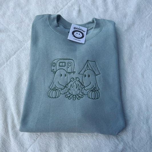 Ghosts Camping Embroidered Crewneck Sweatshirt
