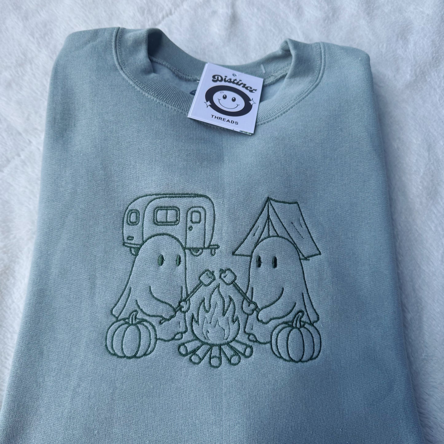Ghosts Camping Embroidered Crewneck Sweatshirt