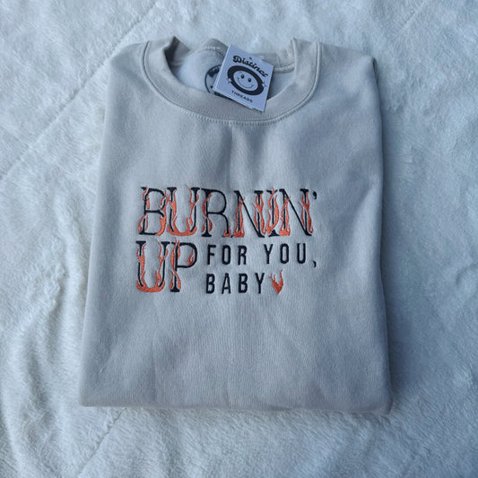 Burnin’ Up JoBros Inspired Embroidered Crewneck Sweatshirt