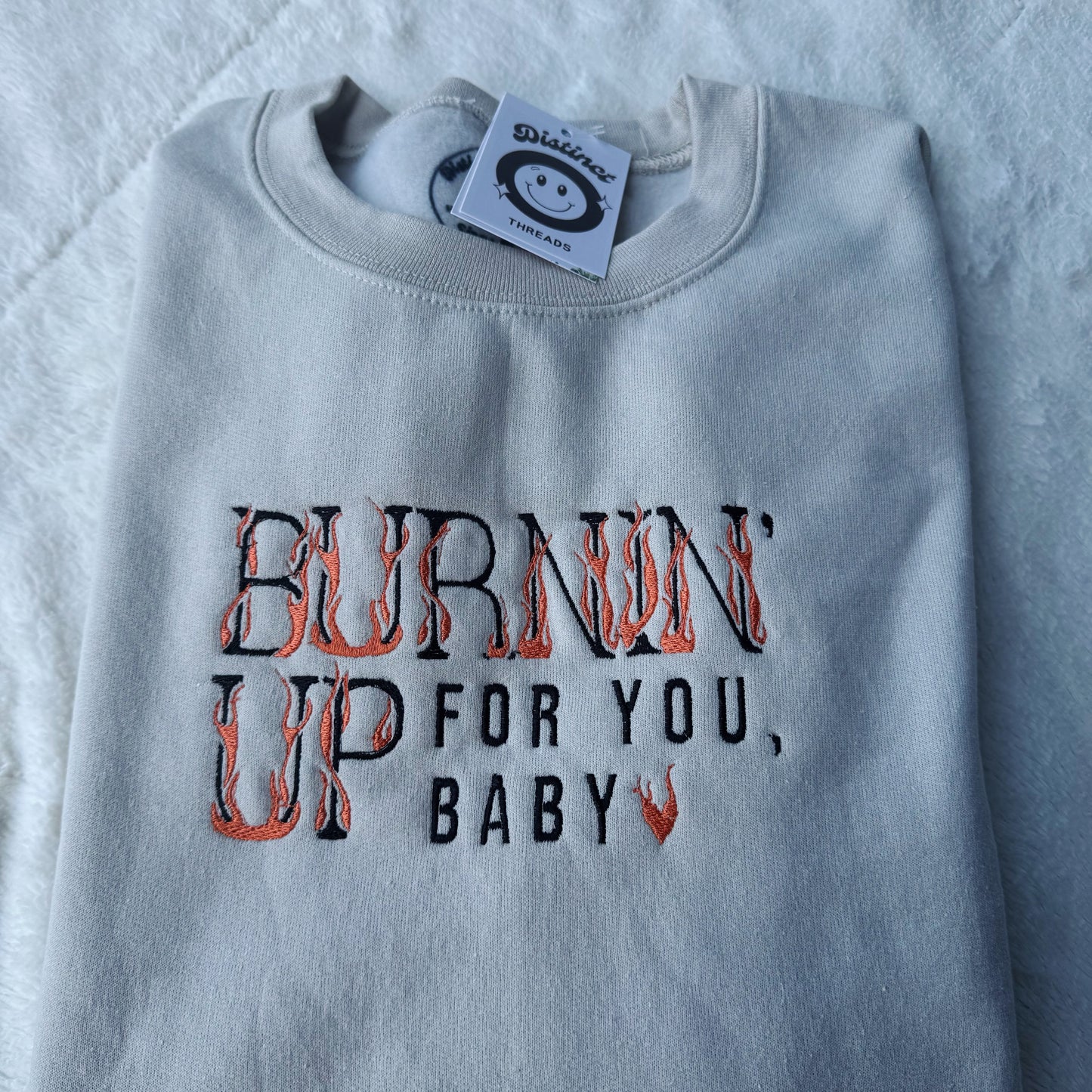 Burnin’ Up JoBros Inspired Embroidered Crewneck Sweatshirt