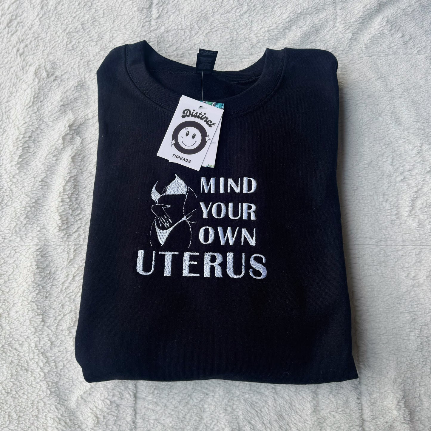 Mind Your Own Uterus Embroidered Crewneck Sweatshirt