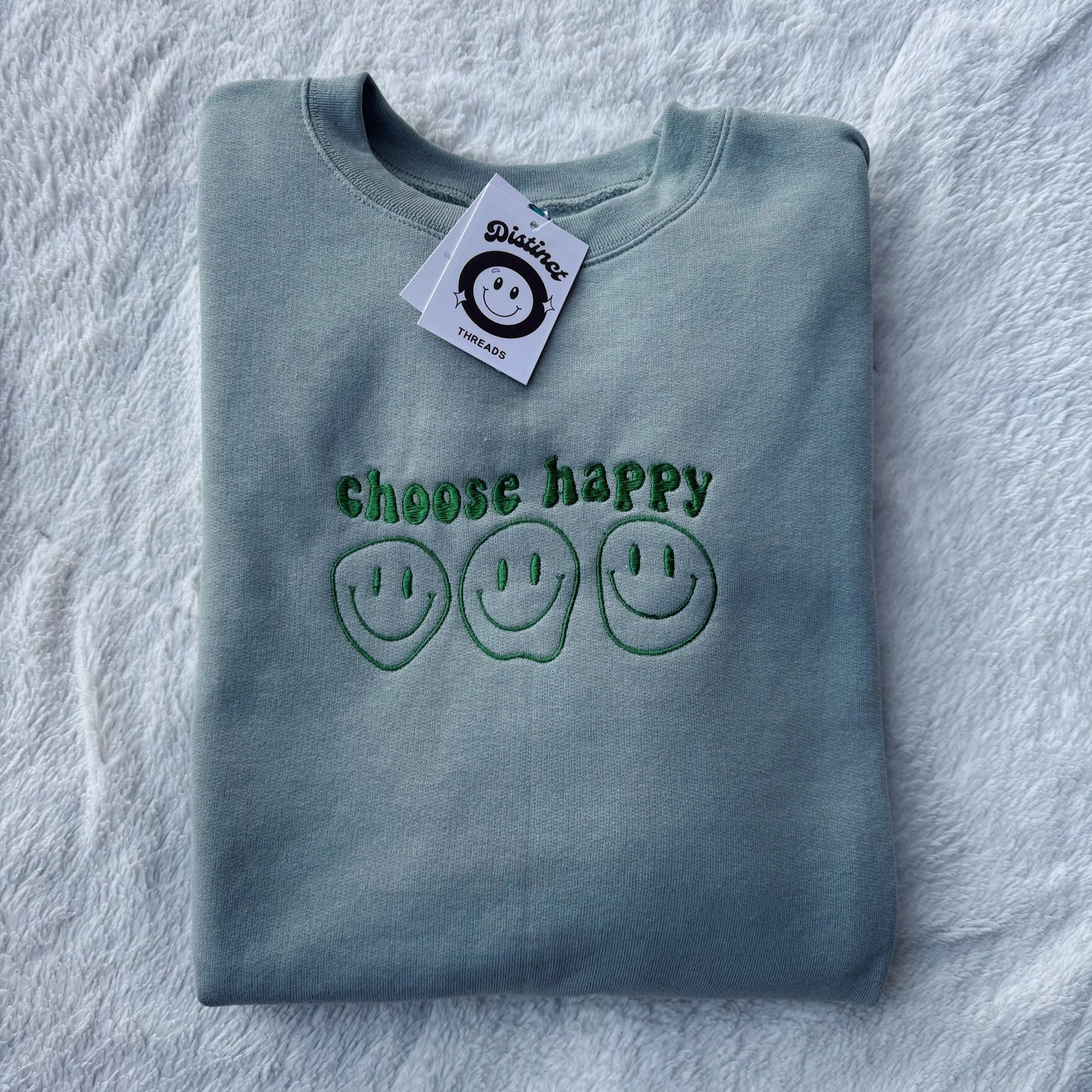 Choose Happy Embroidered Crewneck Sweatshirt