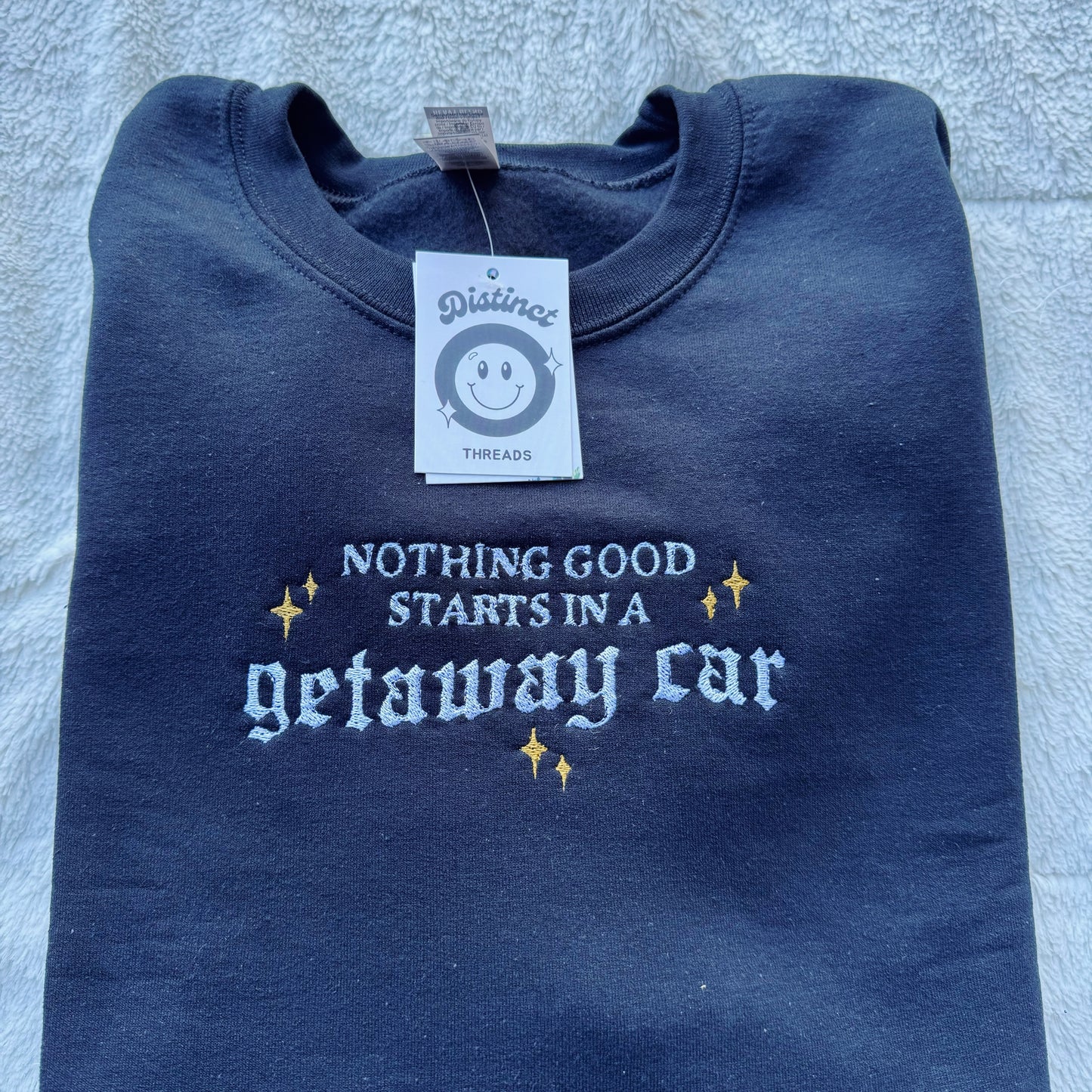 Getaway Car Taylor Inspired Embroidered Crewneck Sweatshirt