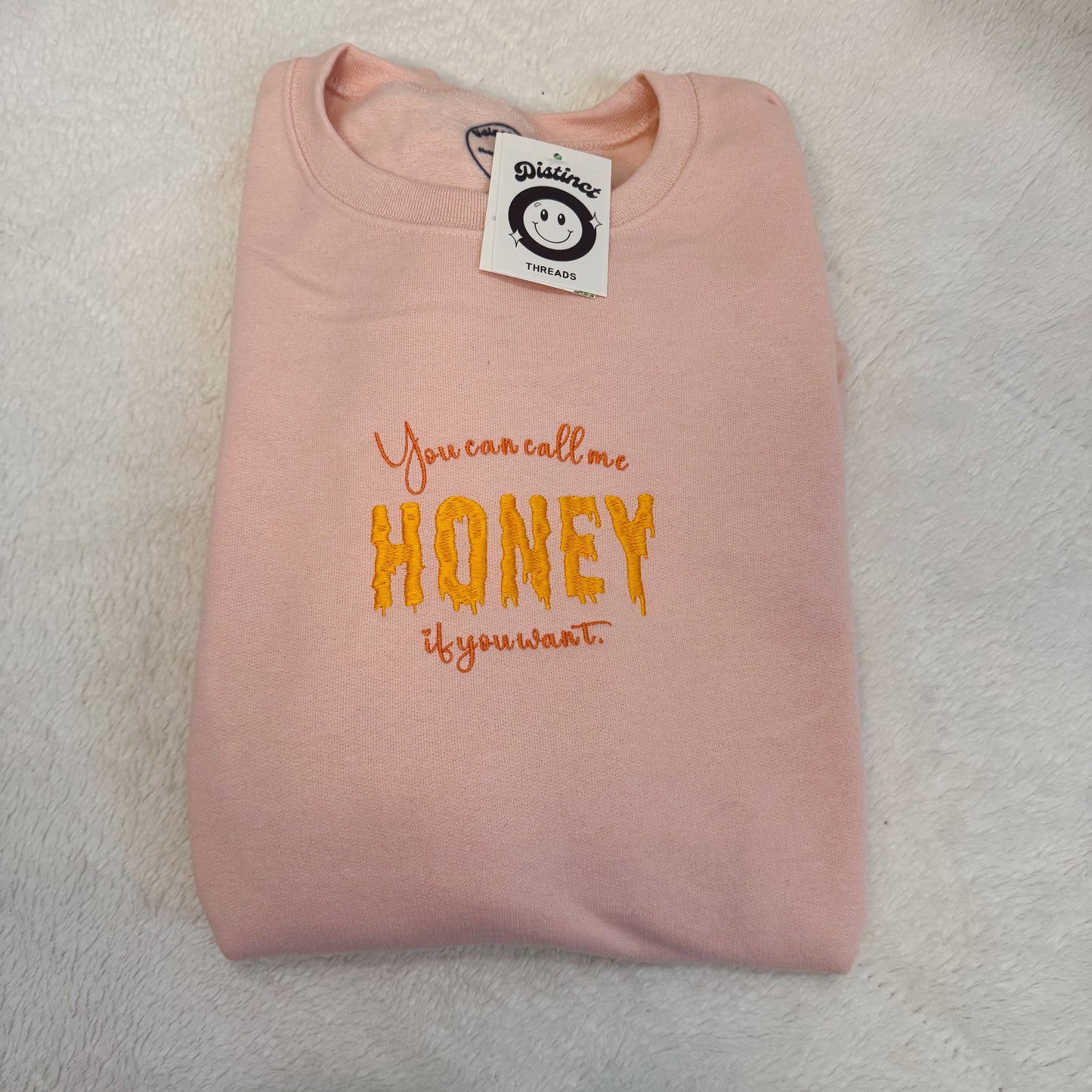 Taylor Inspired You Can Call Me Honey If You Want Embroidered Crewneck Sweatshirt