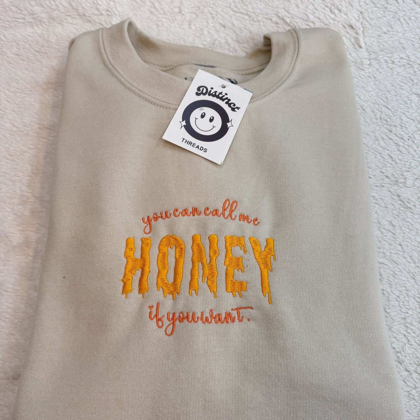 Taylor Inspired You Can Call Me Honey If You Want Embroidered Crewneck Sweatshirt