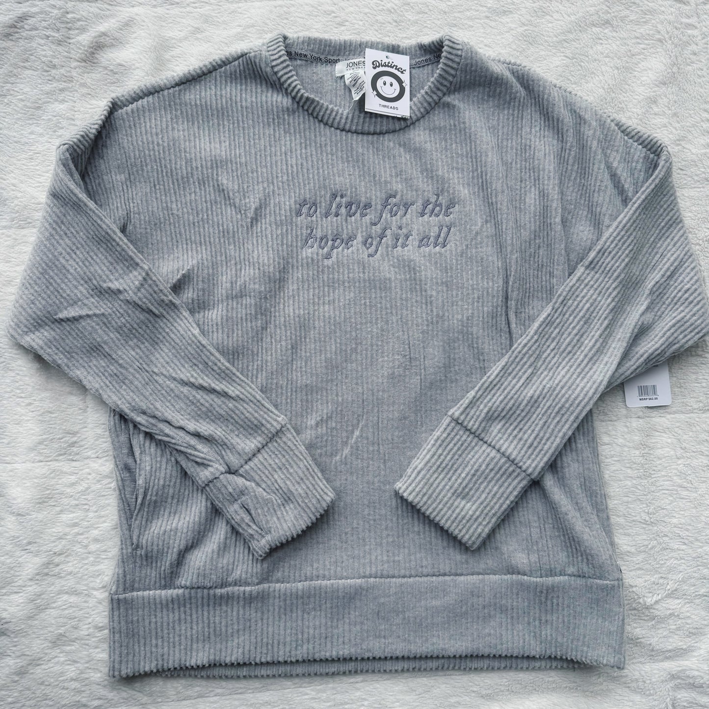 Special Edition August Taylor Inspired Embroidered Corded Crewneck Sweatshirt