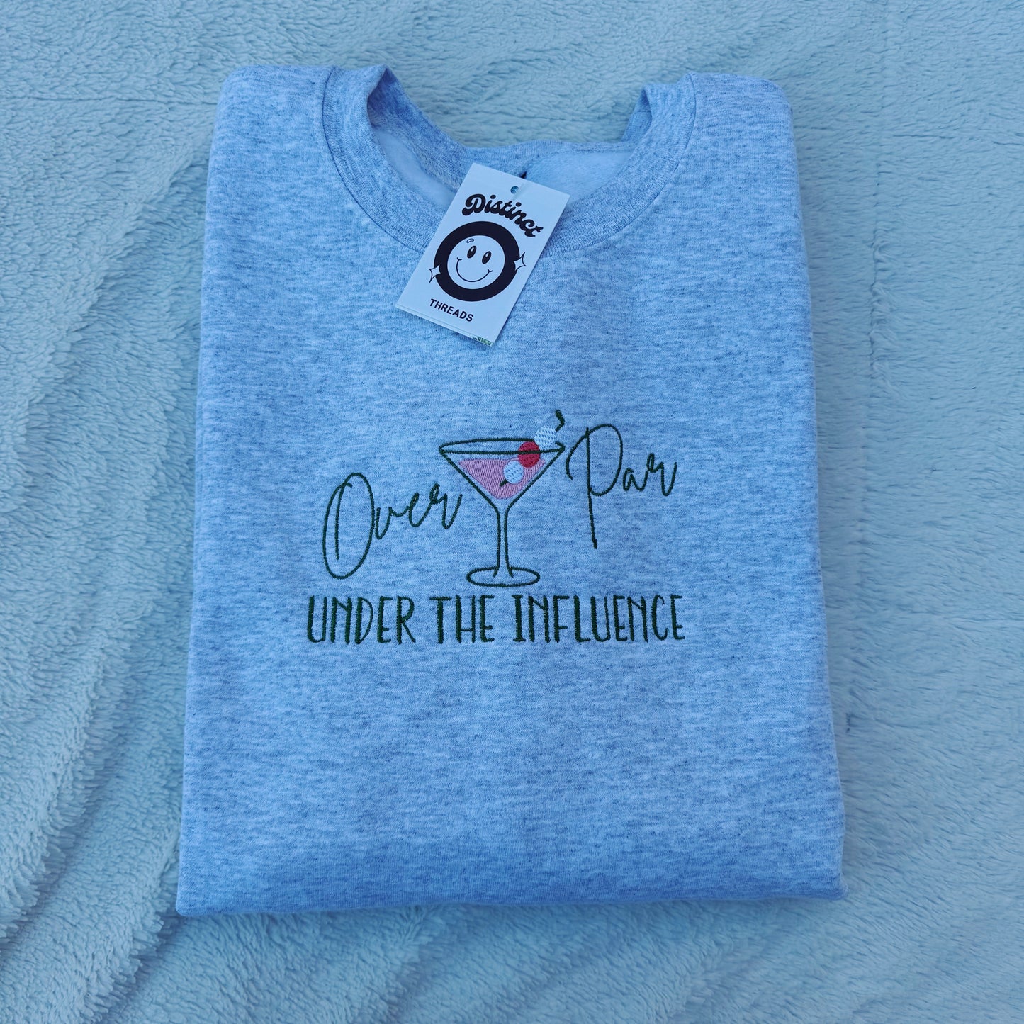 Over Par Under The Influence Embroidered Crewneck Sweatshirt