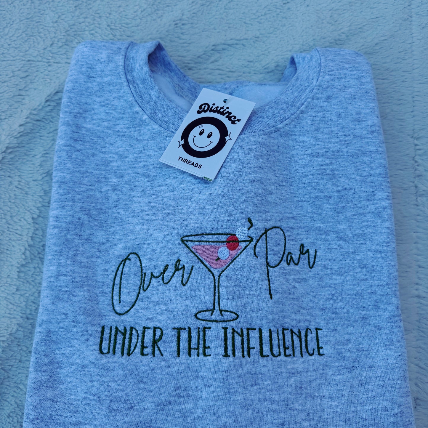 Over Par Under The Influence Embroidered Crewneck Sweatshirt