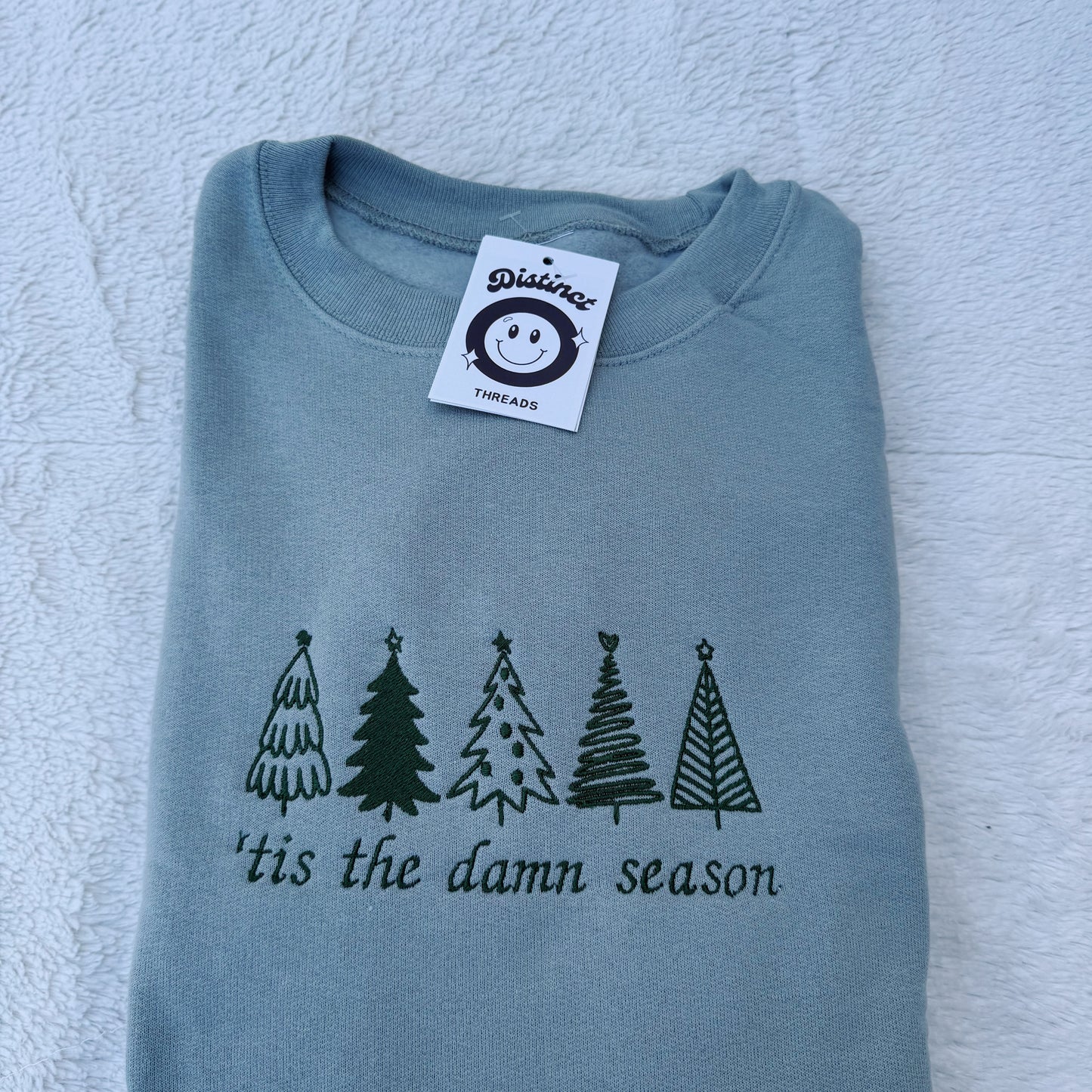 'Tis The Damn Season Taylor Inspired Christmas Embroidered Crewneck Sweatshirt