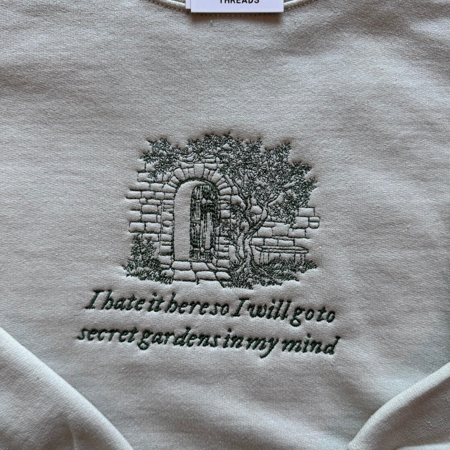 I Hate It Here Inspired Ready To Ship Embroidered Crew - Size Large