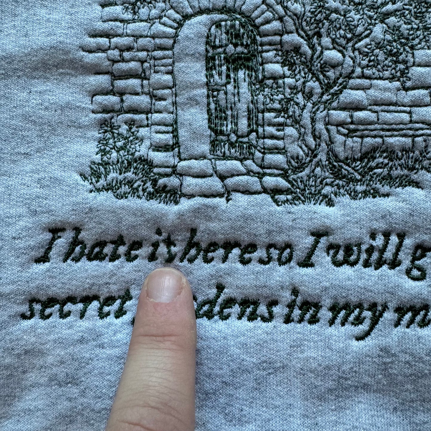 *SLIGHTLY FLAWED* I Hate It Here Inspired Ready To Ship Embroidered Crew - Size Large