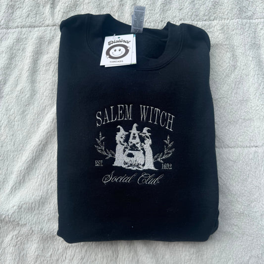 Salem Witch Social Club Embroidered Crewneck Sweatshirt