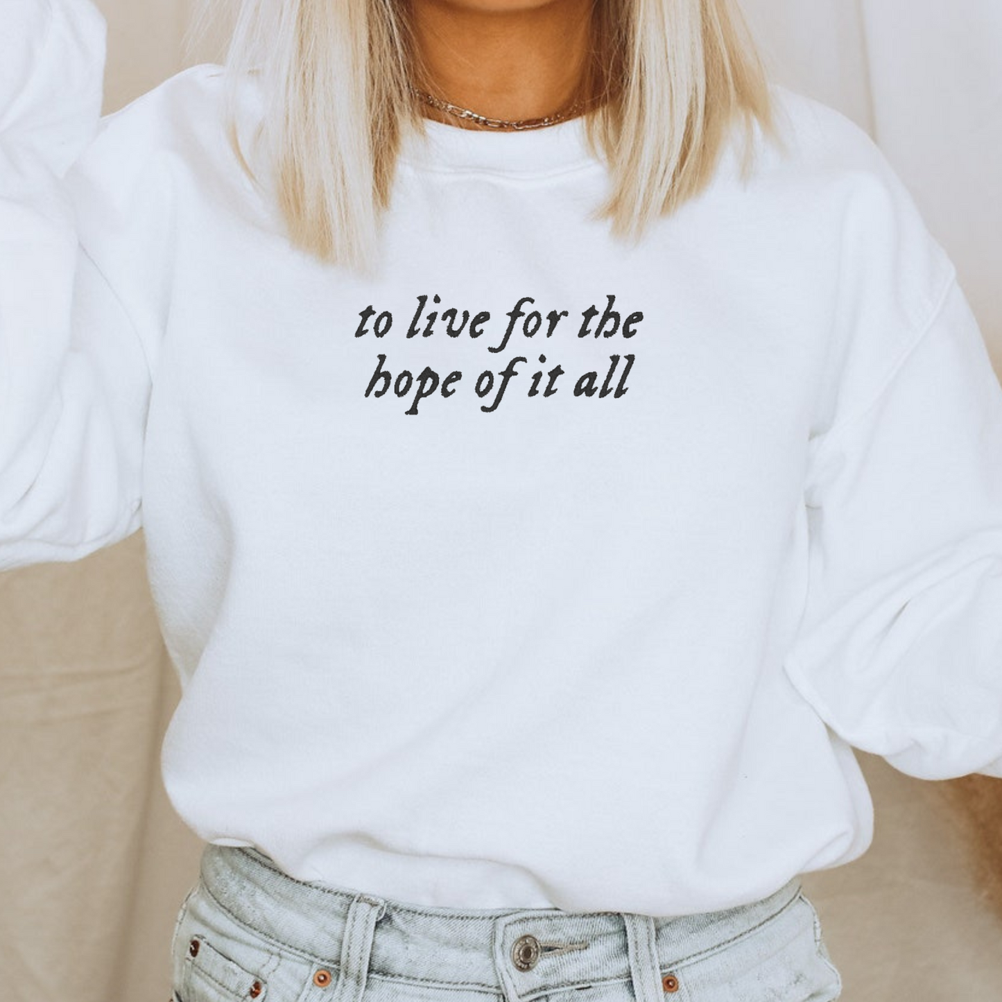 August Taylor Inspired Embroidered Crewneck Sweatshirt