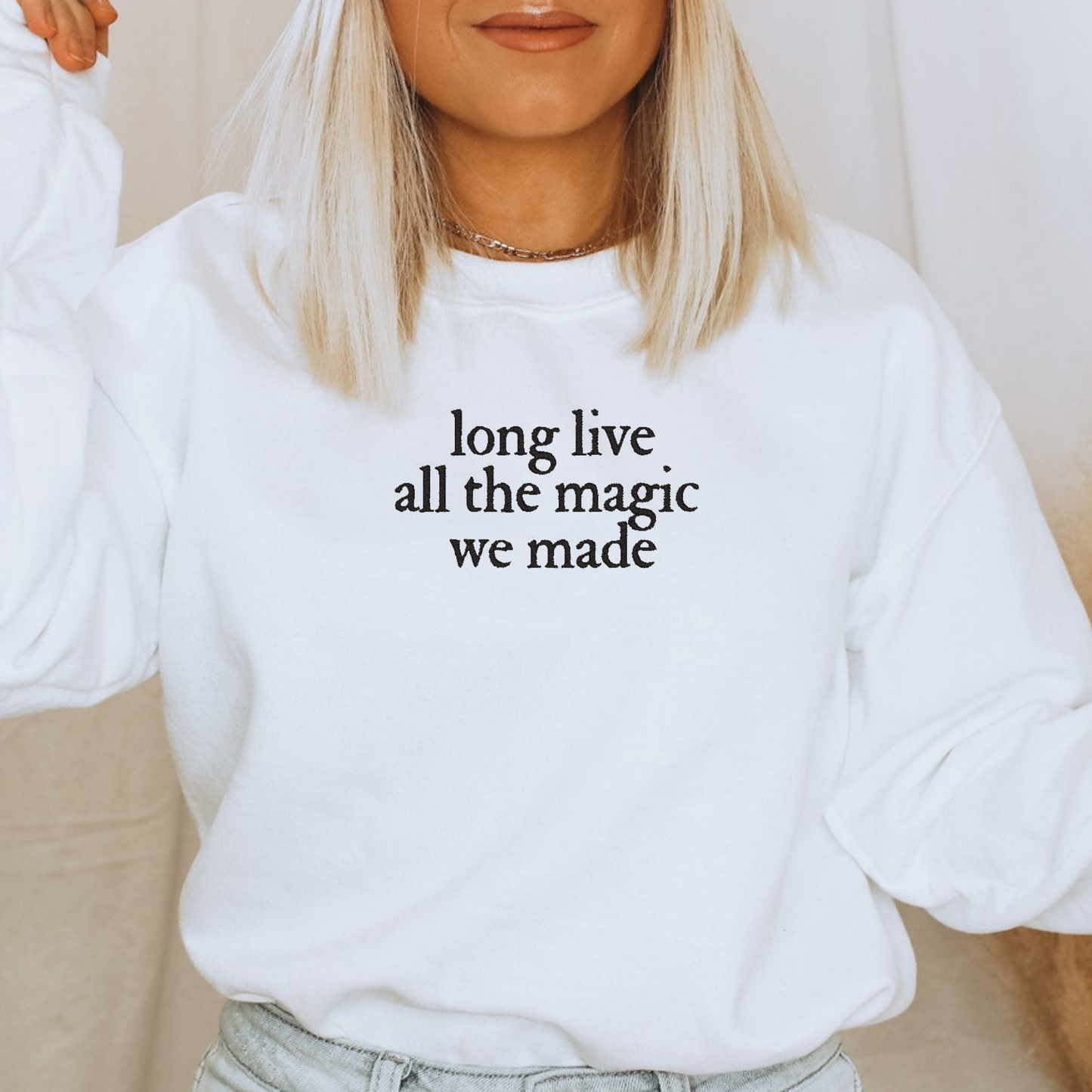 Long Live Taylor Inspired Embroidered Crewneck Sweatshirt