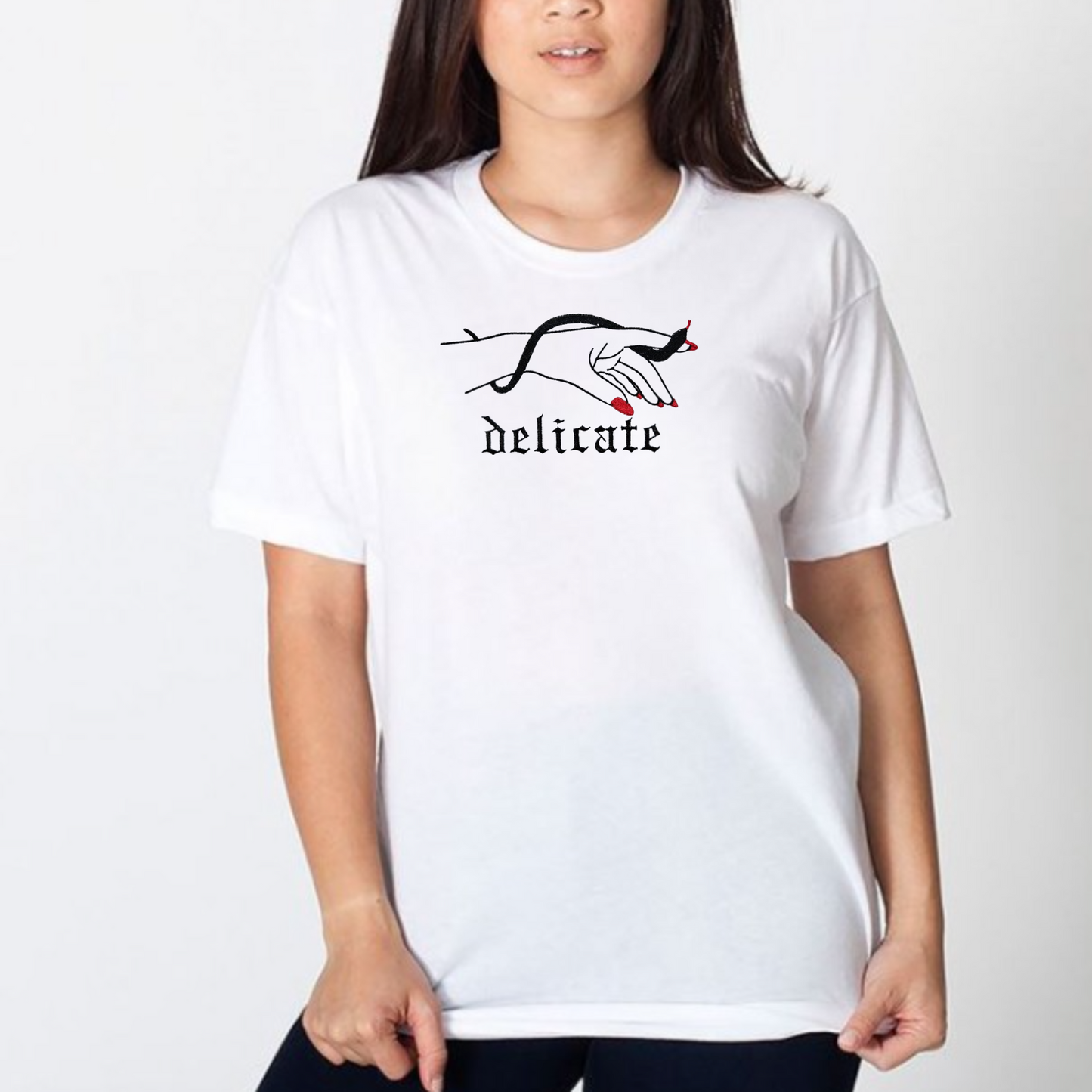 Delicate Taylor Inspired Embroidered T-Shirt