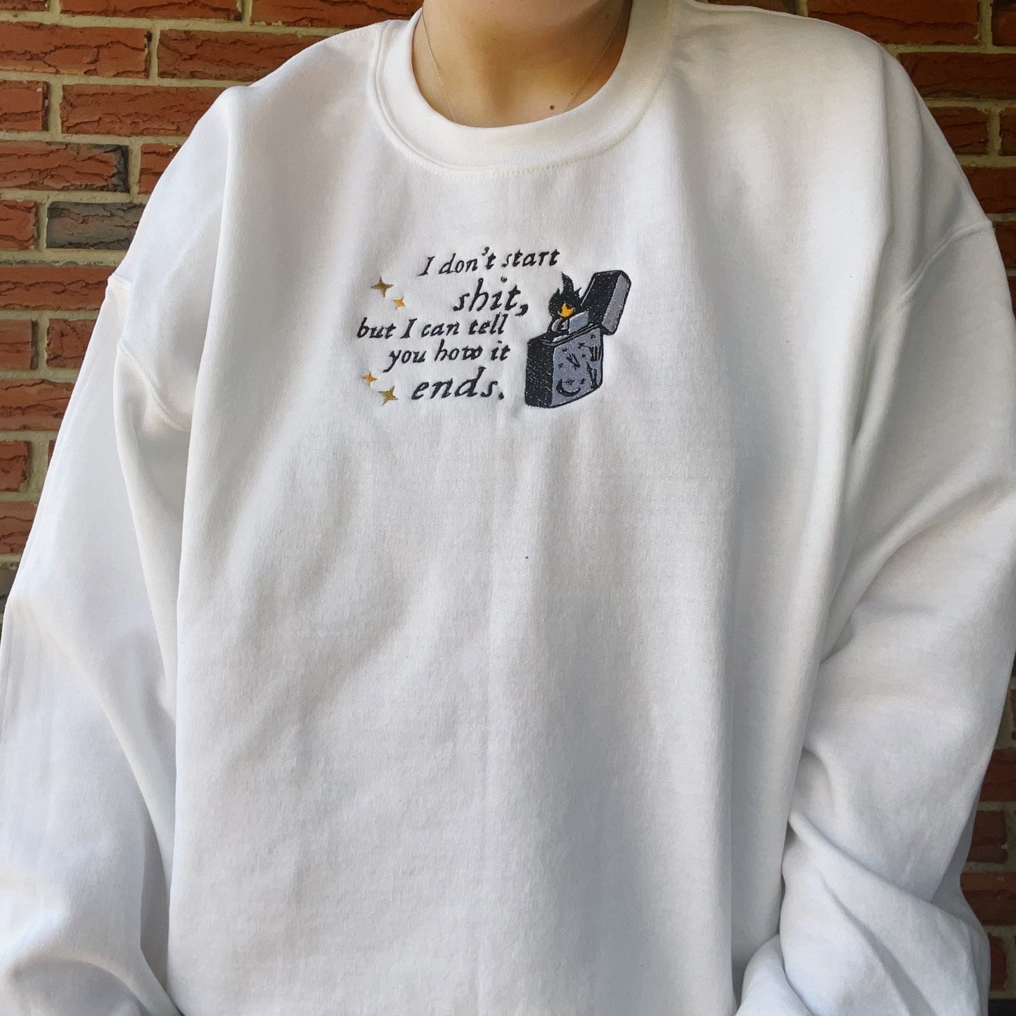 Taylor Inspired Vigilante Sh*t Embroidered Crewneck Sweatshirt