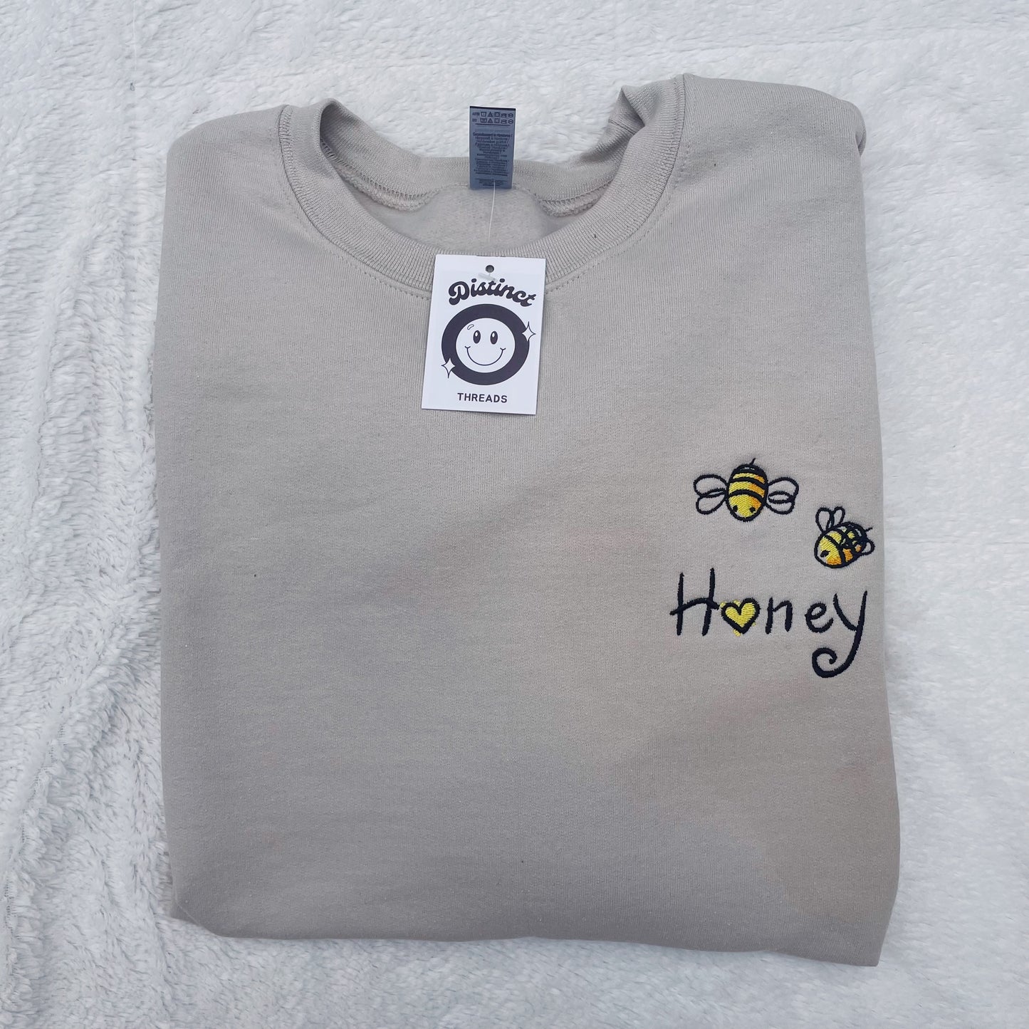 Honey Bees Embroidered Crewneck Sweatshirt