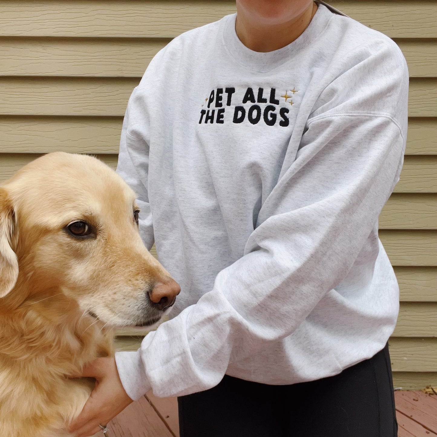 Pet All The Dogs Embroidered Crewneck Sweatshirt