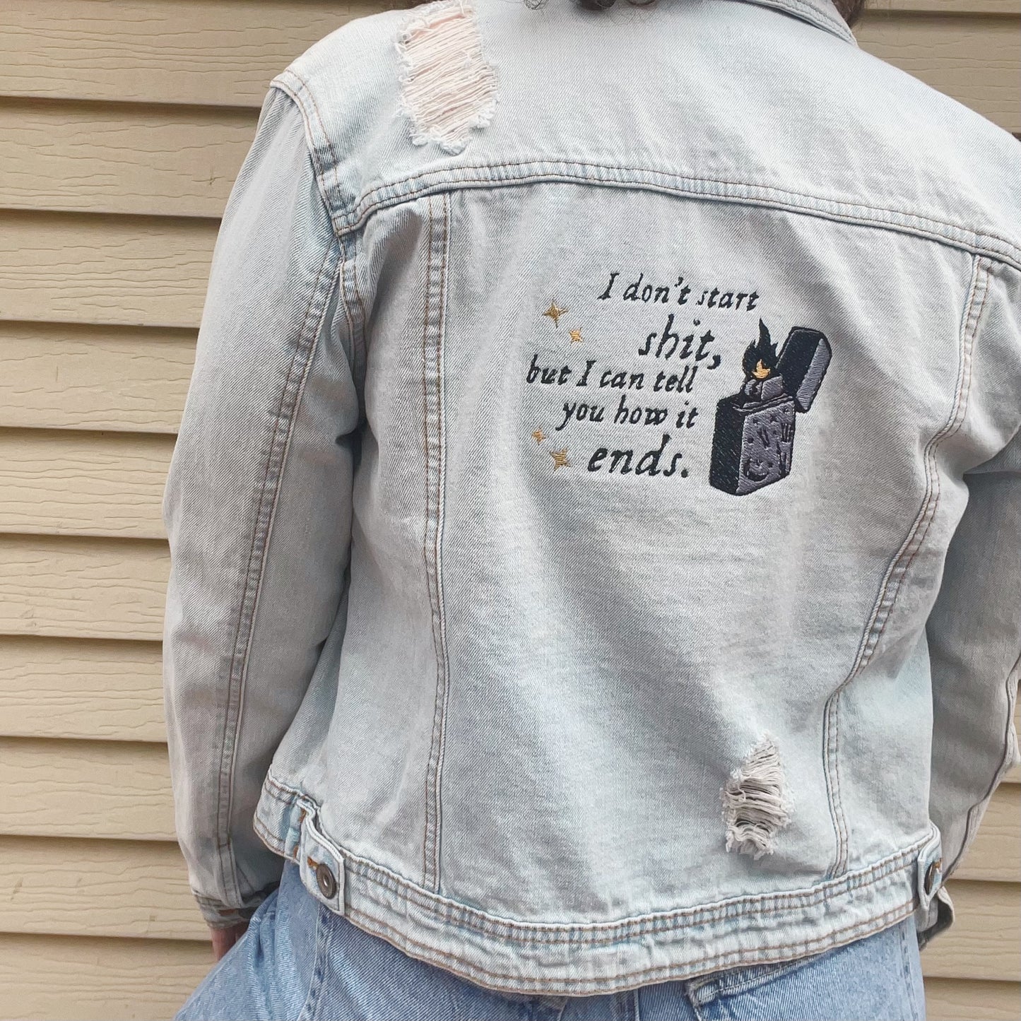 Taylor Inspired Vigilante Sh*t Inspired Jean Jacket - Size Large