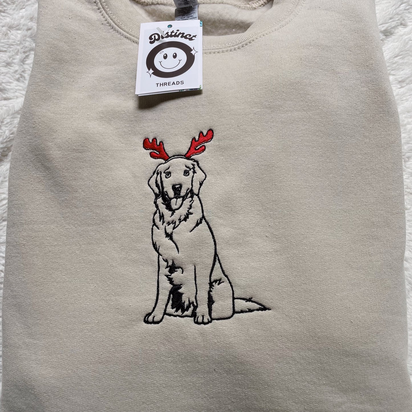 Holiday Pup Embroidered Crewneck Sweatshirt