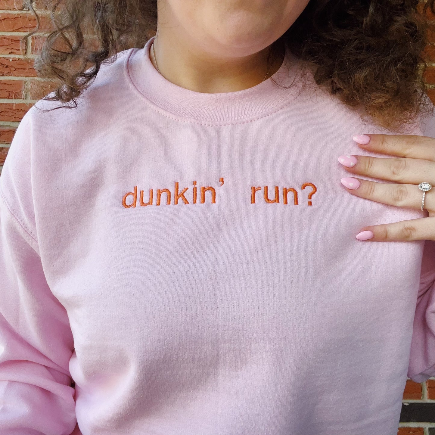 Dunkin' Run? Embroidered Crewneck Sweatshirt