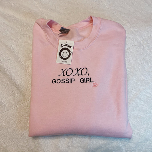 XOXO Gossip Girl Embroidered Crewneck Sweatshirt