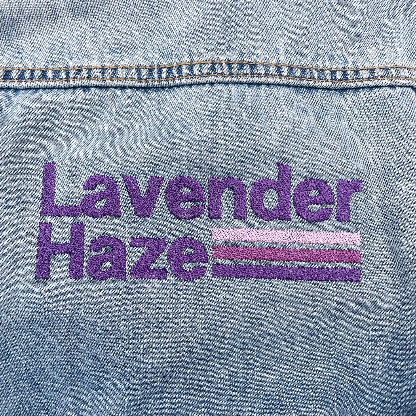 Taylor Inspired Lavender Haze Jean Jacket - Size Large