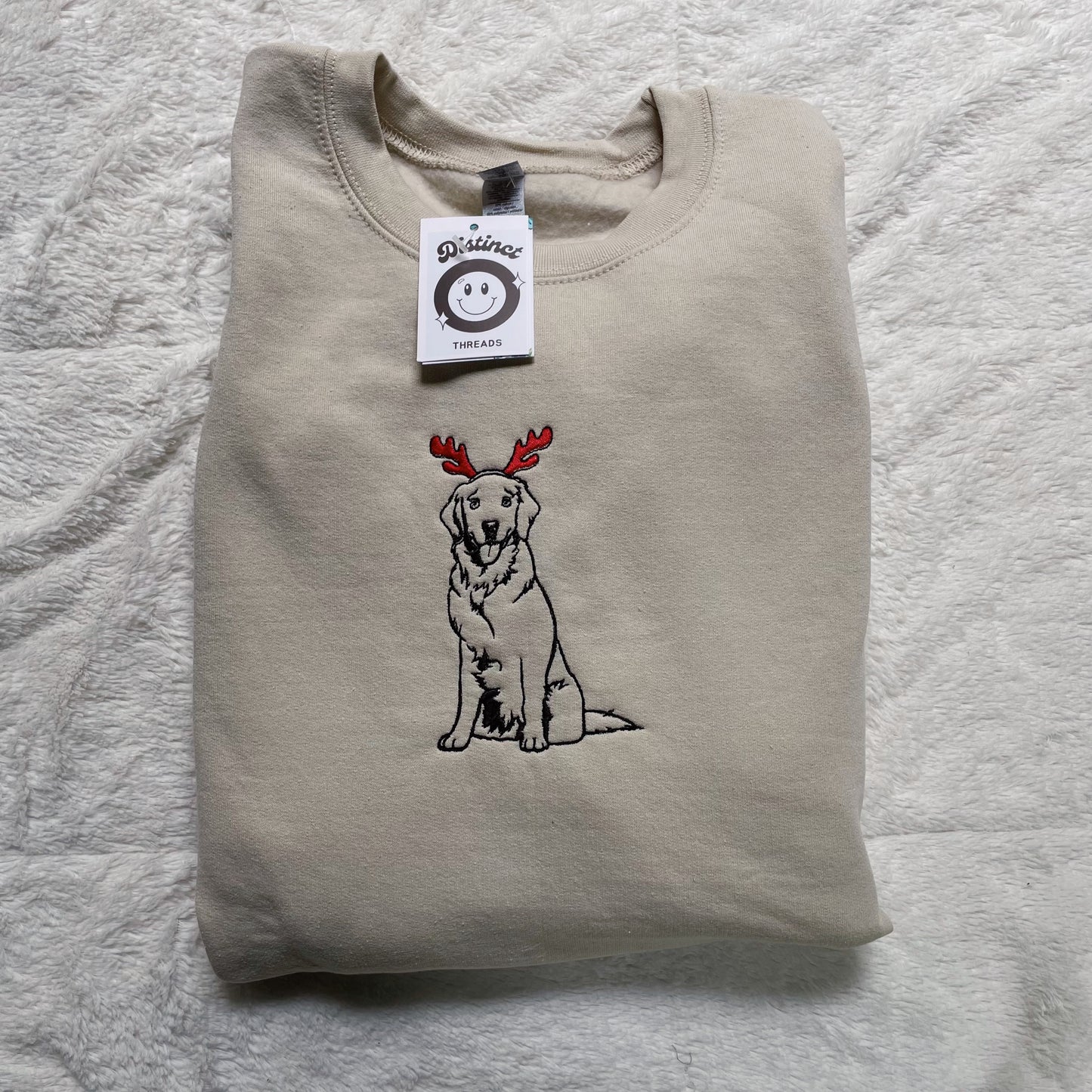 Holiday Pup Embroidered Crewneck Sweatshirt