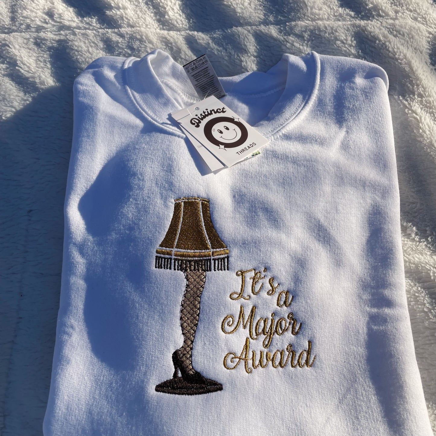 Leg Lamp A Christmas Story Inspired Embroidered Crewneck Sweatshirt