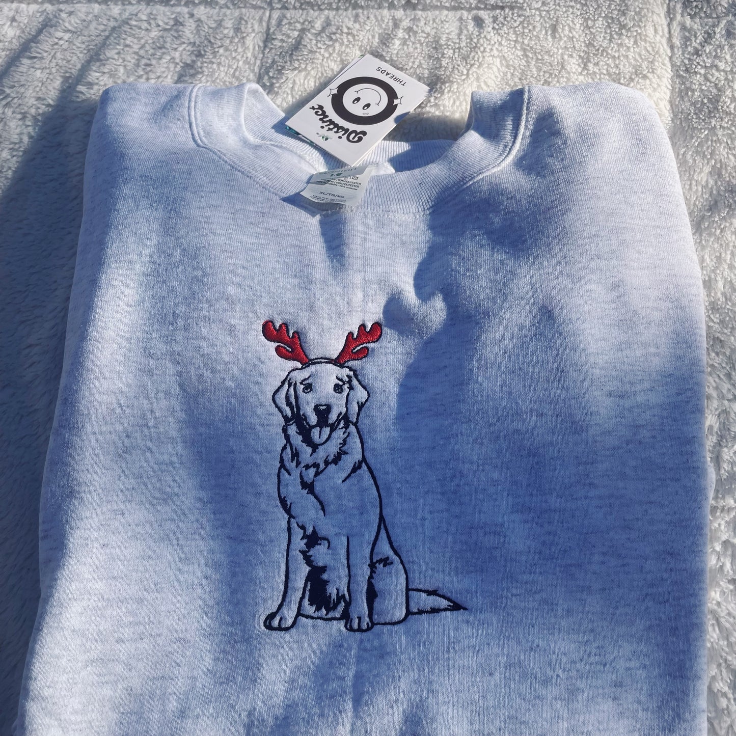 Holiday Pup Embroidered Crewneck Sweatshirt