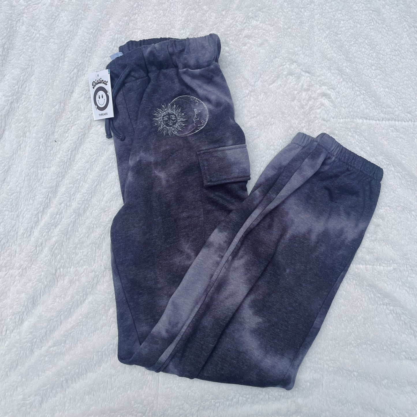 Sun & Moon Venus Tie-Dye Embroidered Cargo Jogger Sweatpants - Size Small