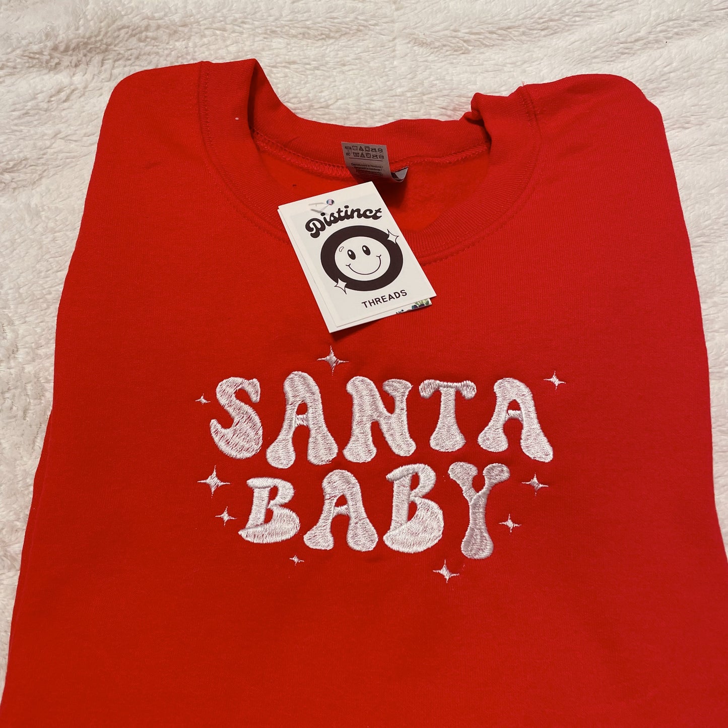 Santa Baby Embroidered Crewneck Sweatshirt