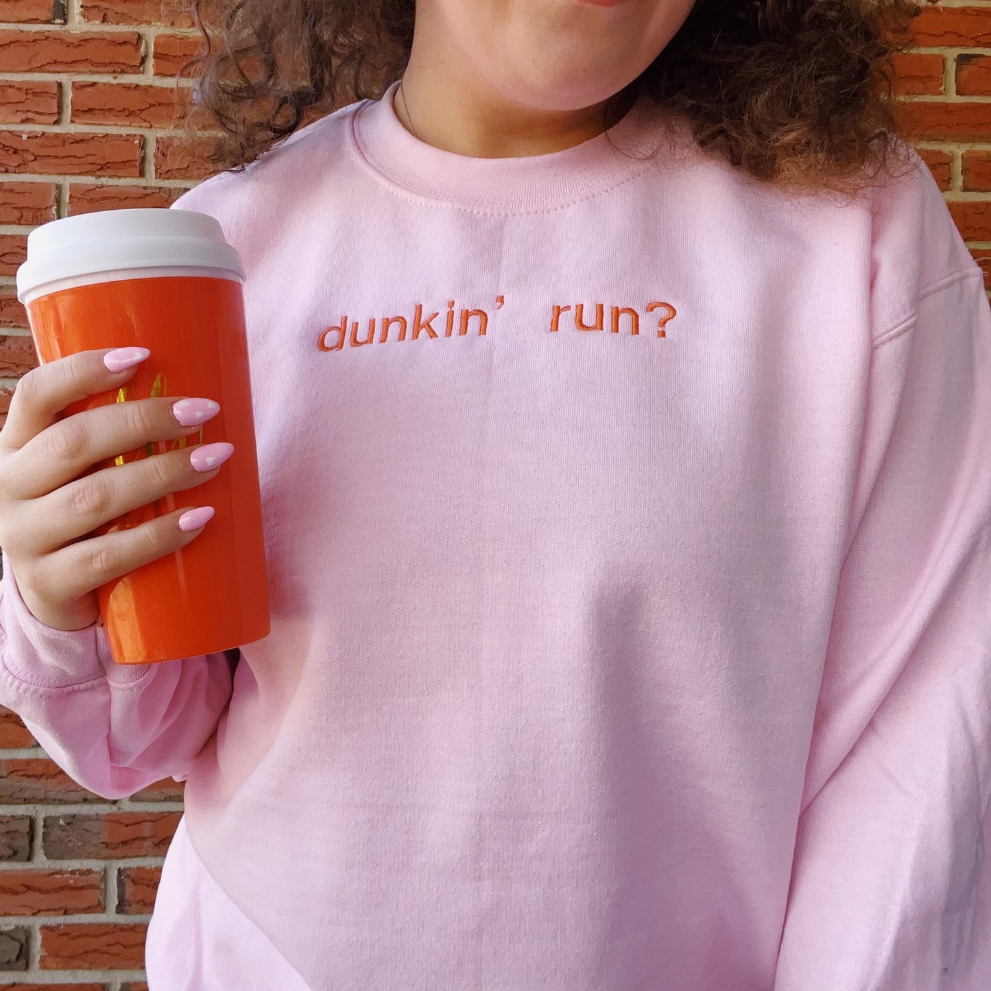 Dunkin' Run? Embroidered Crewneck Sweatshirt