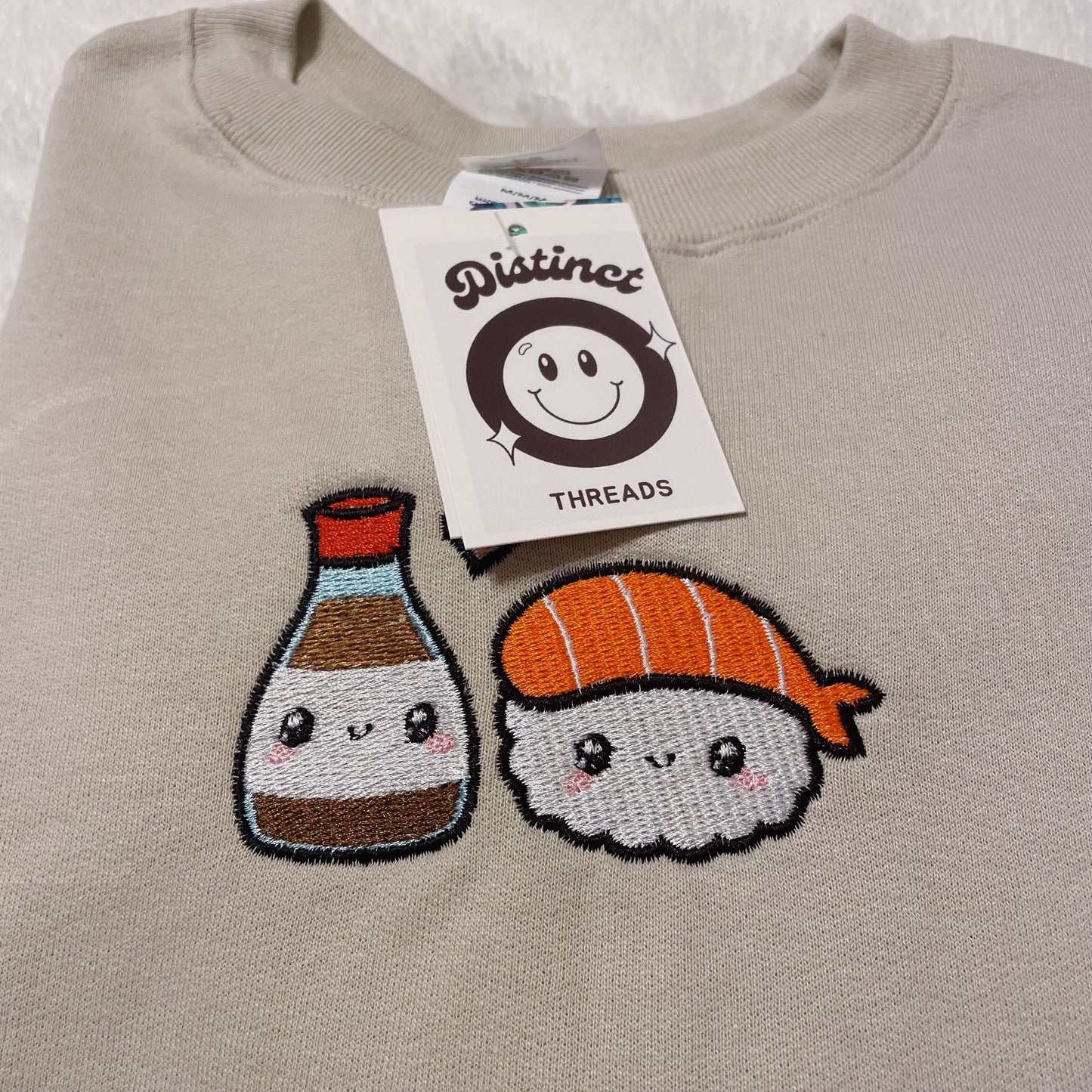 Sushi & Soy Sauce Embroidered Crewneck Sweatshirt